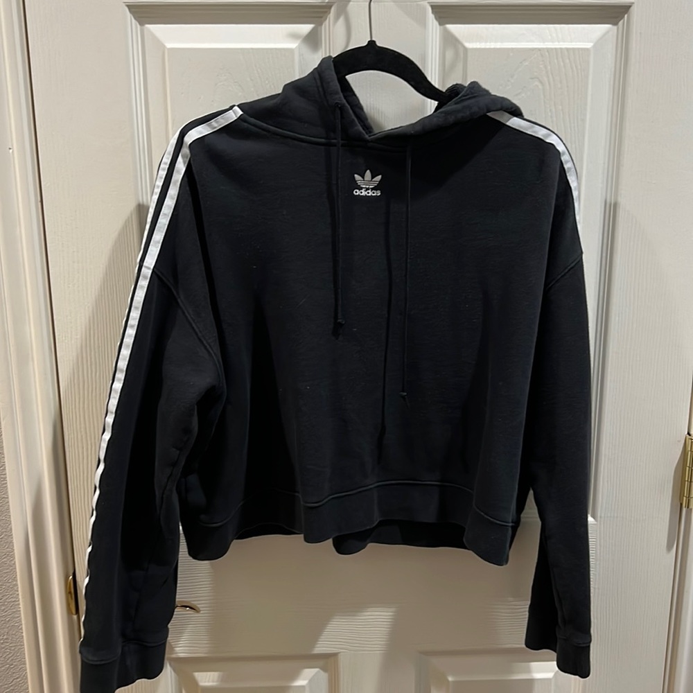 Adidas Originals Womens Trefoil Cropped Sweatshirt Hoodie